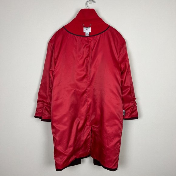 Worthington Dress Coat Womens‎ Large Red Ombre Wool Blend Long Double Breasted - Picture 10 of 15